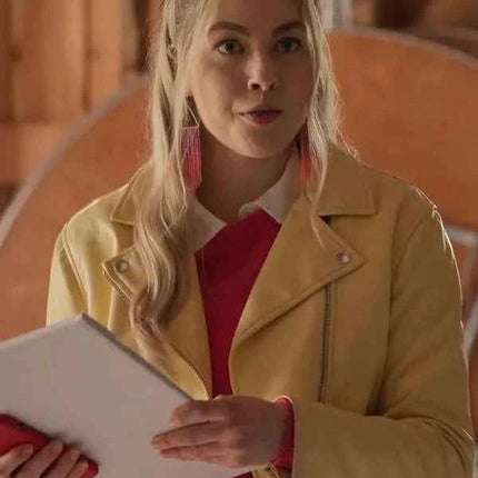 Virgin River Season 6 Sarah Dugdale Yellow Biker Jacket