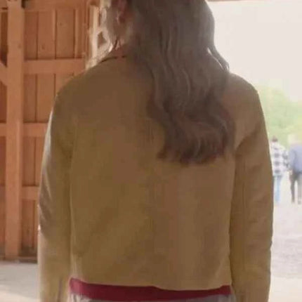 Virgin River Season 6 Sarah Dugdale Yellow Biker Jacket