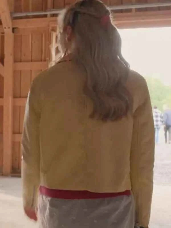 Virgin River Season 6 Sarah Dugdale Yellow Biker Jacket
