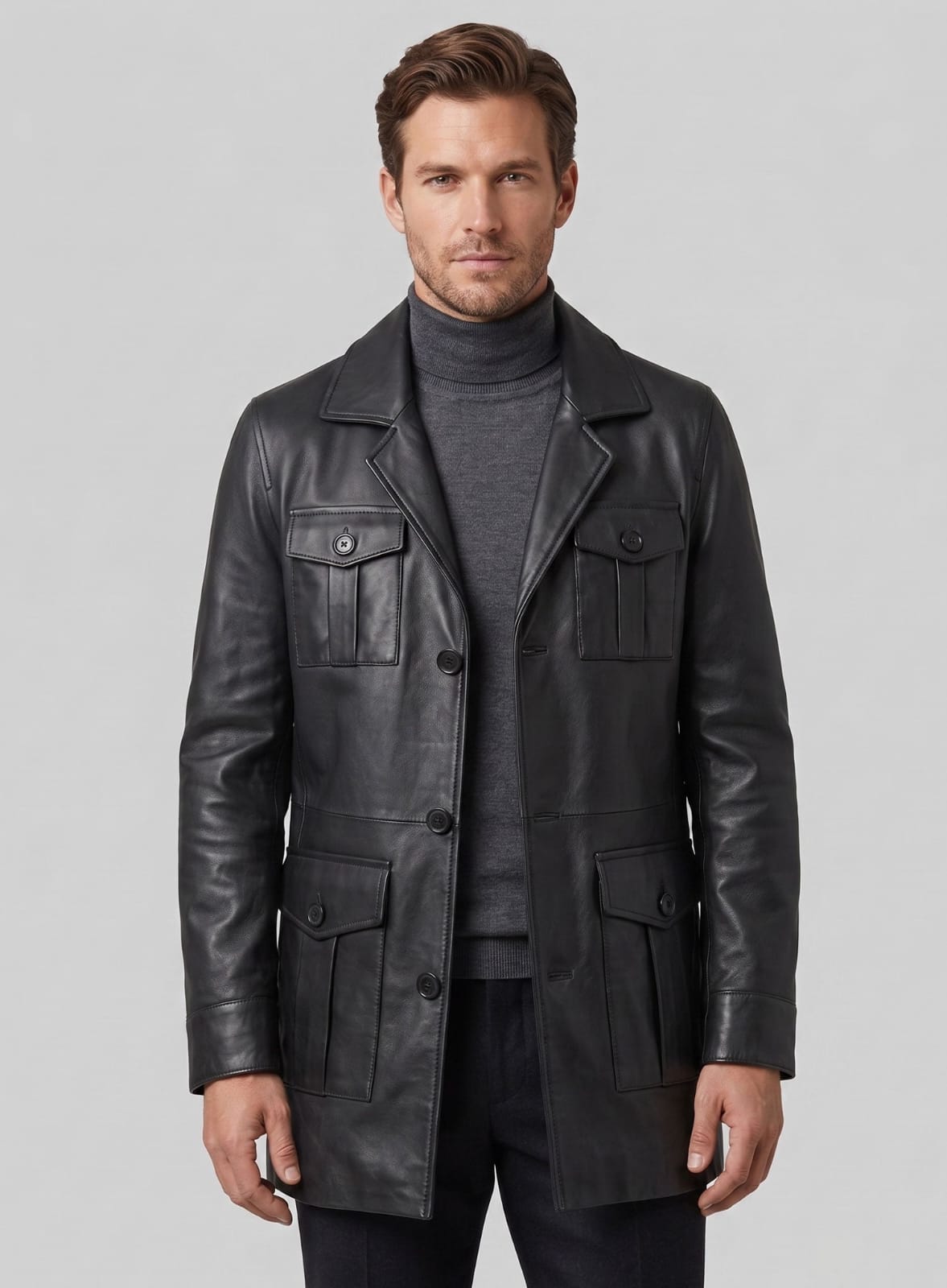 Hollister Leather Trench Coat