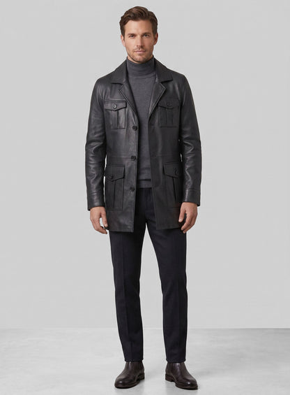 Hollister Leather Trench Coat