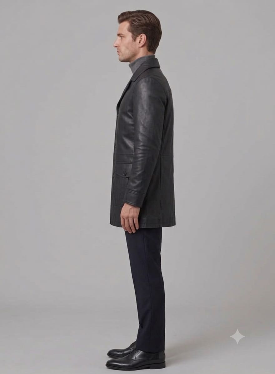 Hollister Leather Trench Coat