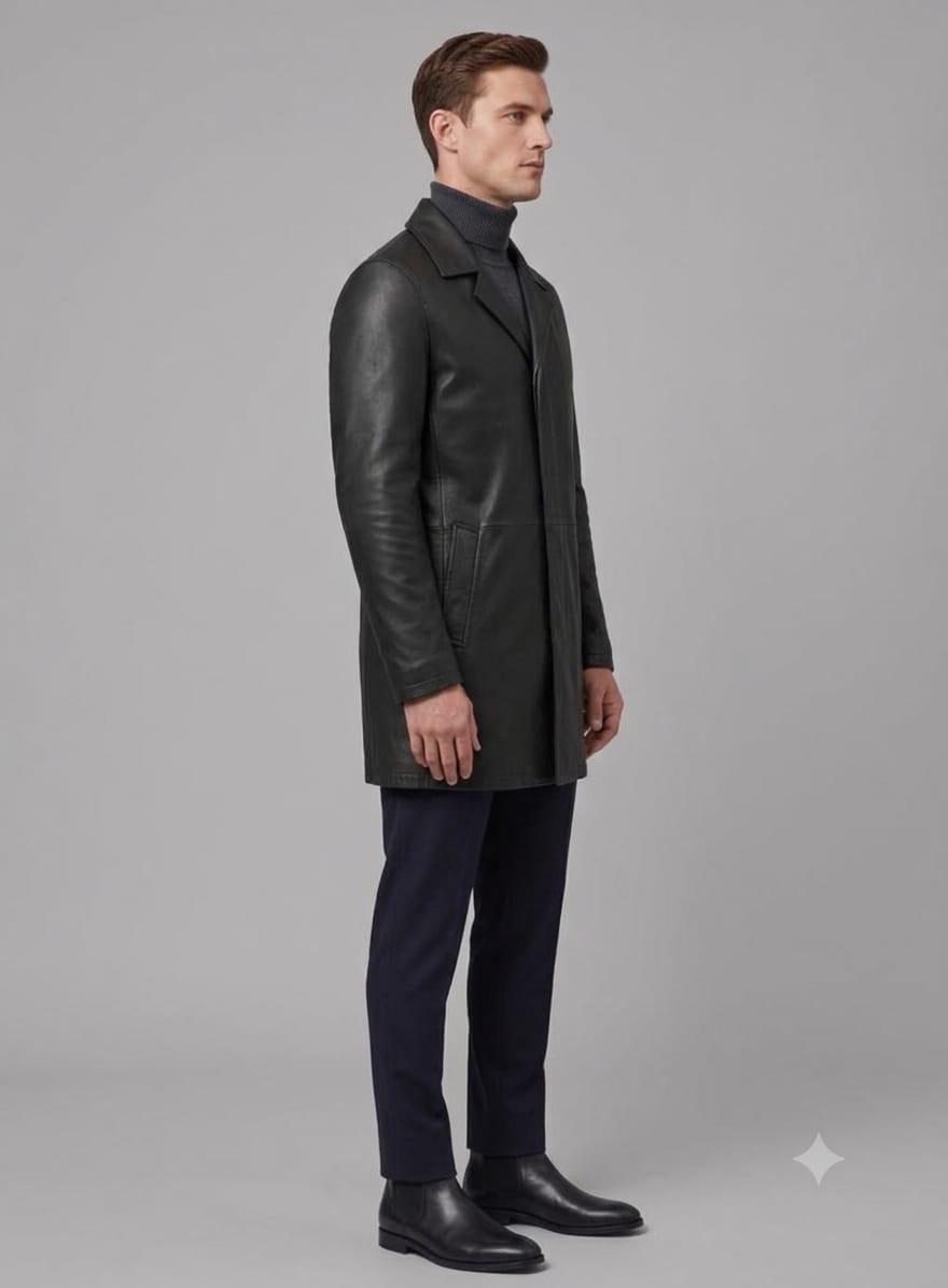 Emberly Napa Leather Trench Coat