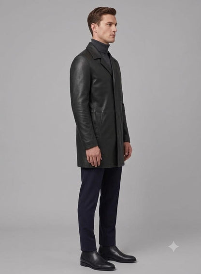 Emberly Napa Leather Trench Coat