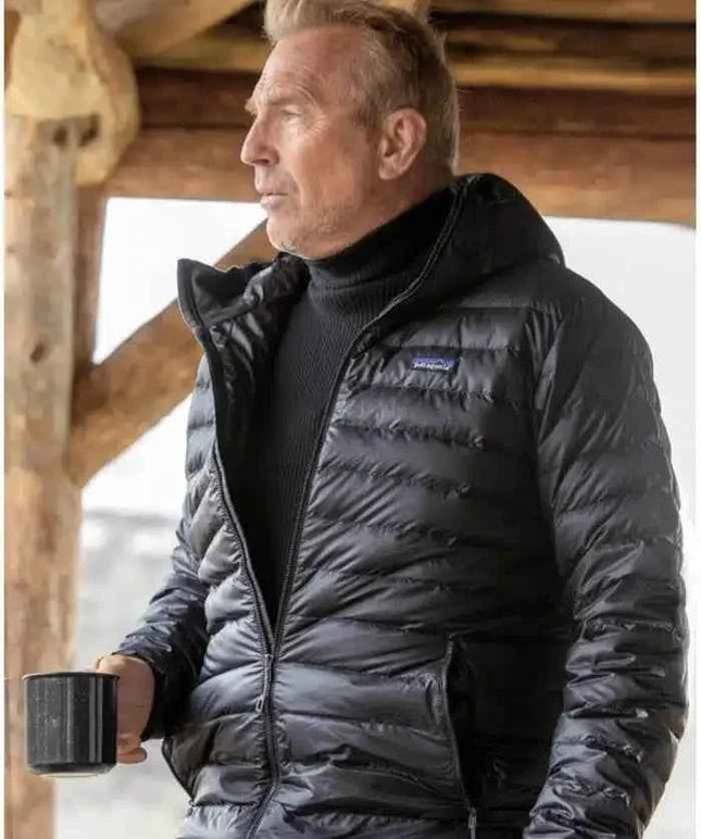 Yellowstone Season 5 John Dutton Black Puffer Jacket