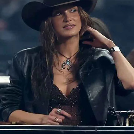 Yellowstone Season 5 Bella Hadid Café Racer Leather Jacket