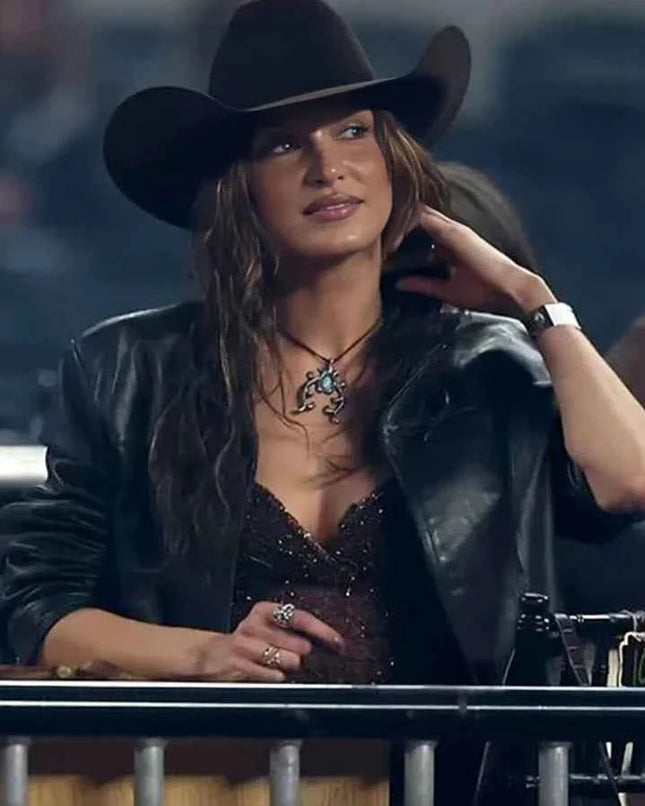 Yellowstone Season 5 Bella Hadid Café Racer Leather Jacket
