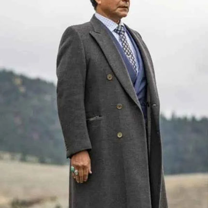 Yellowstone Thomas Rainwater Wool Grey Coat