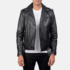 Allaric Alley Black Leather Biker Jacket - Top Celeb Style