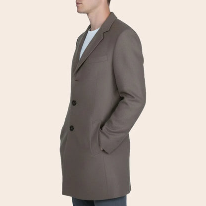 Dunmore Men's Brown Wool Blend Half Coat