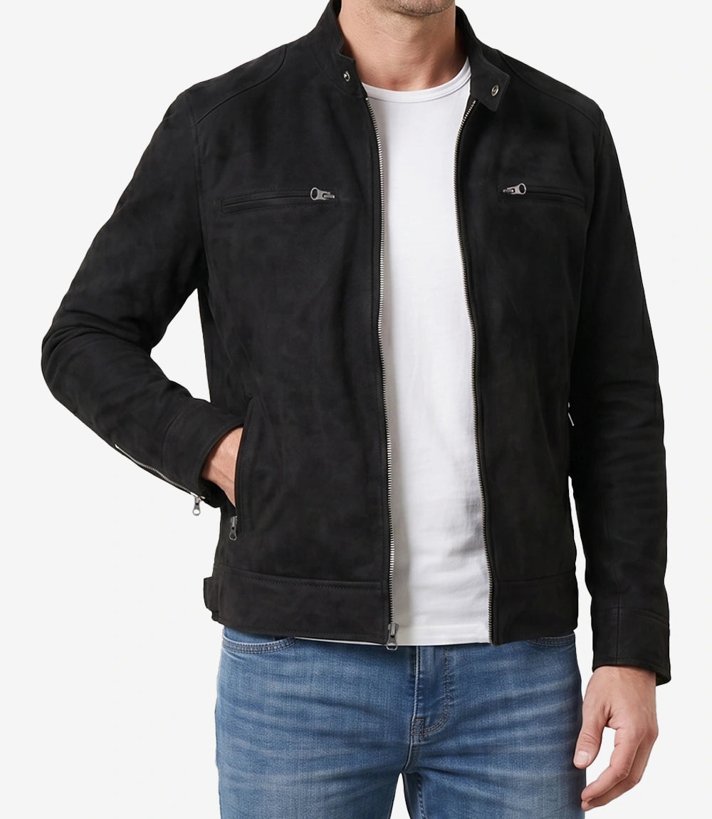Rockwell Faux Suede Racer Jacket