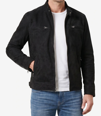 Rockwell Faux Suede Racer Jacket