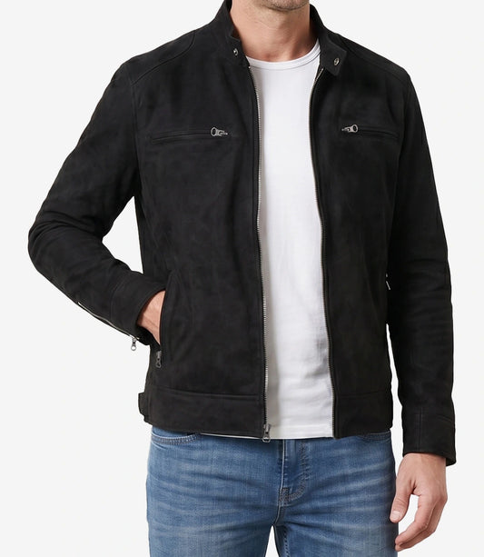 Rockwell Faux Suede Racer Jacket