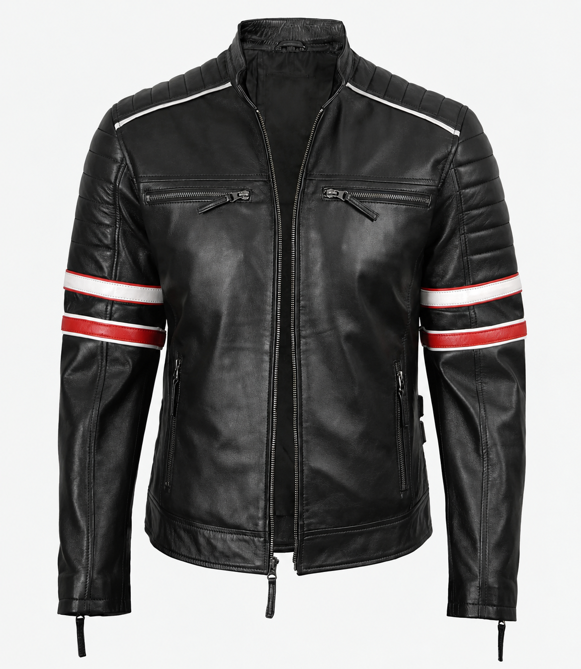 Donovan Racer Jacket with Stripes For Men