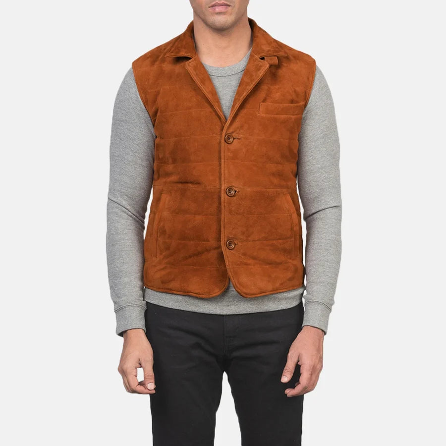 Harlow Goatskin Men Suede Vest