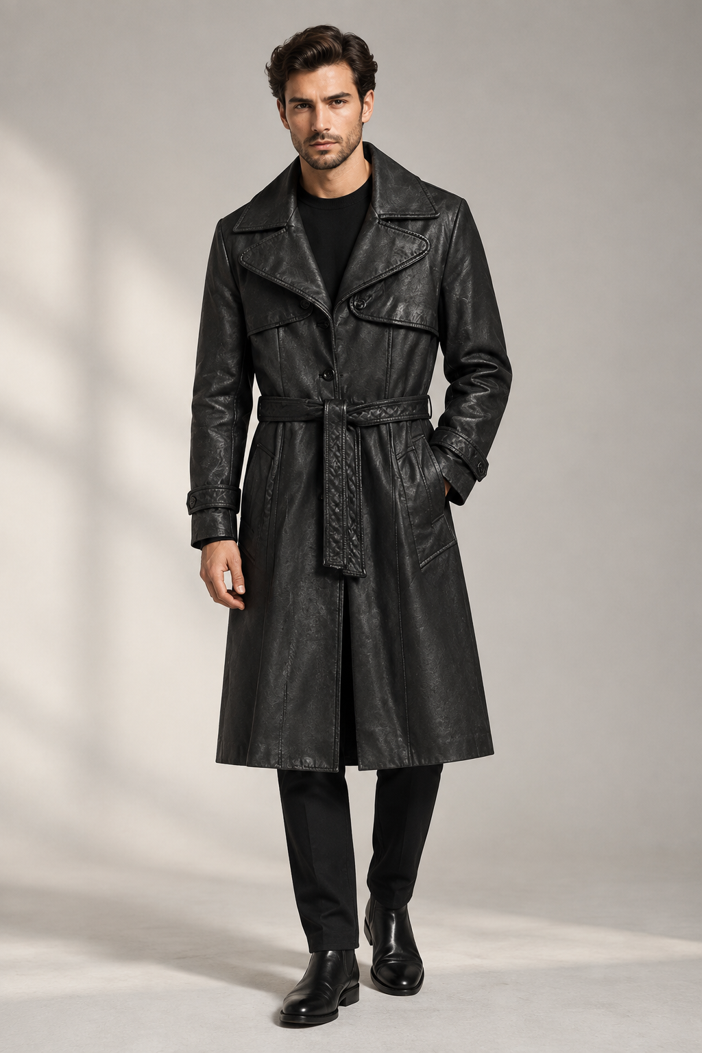 Solvane Leather Duster Coat