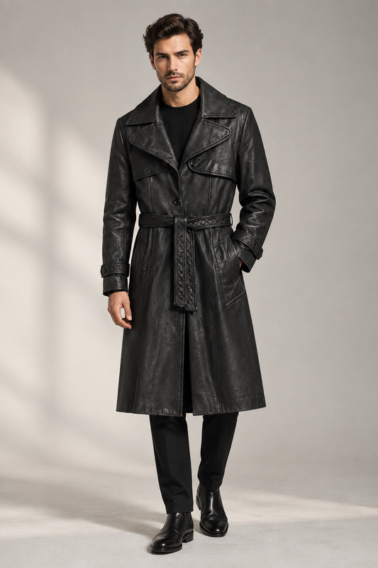Solvane Leather Duster Coat