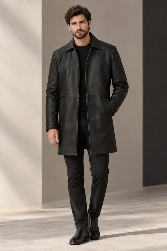Hollister Leather Trench Coat