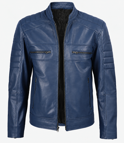 Lennox Cafe Racer Leather Jacket For Men