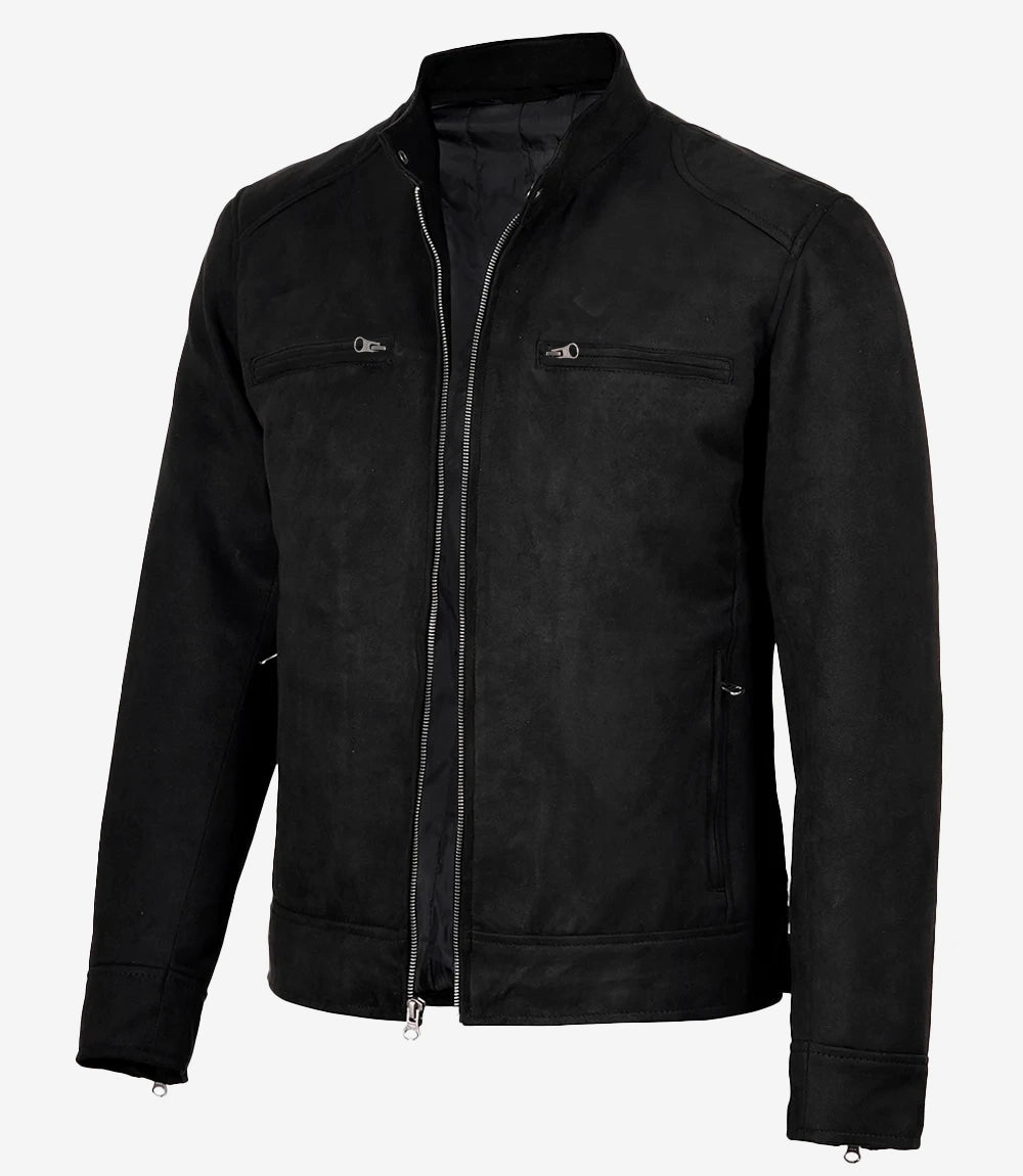 Rockwell Faux Suede Racer Jacket