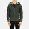 Men Green Hooded Suede Bomber Jacket
