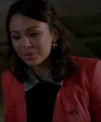 Pretty Little Liars Janel Parrish Orange Cotton Blazer