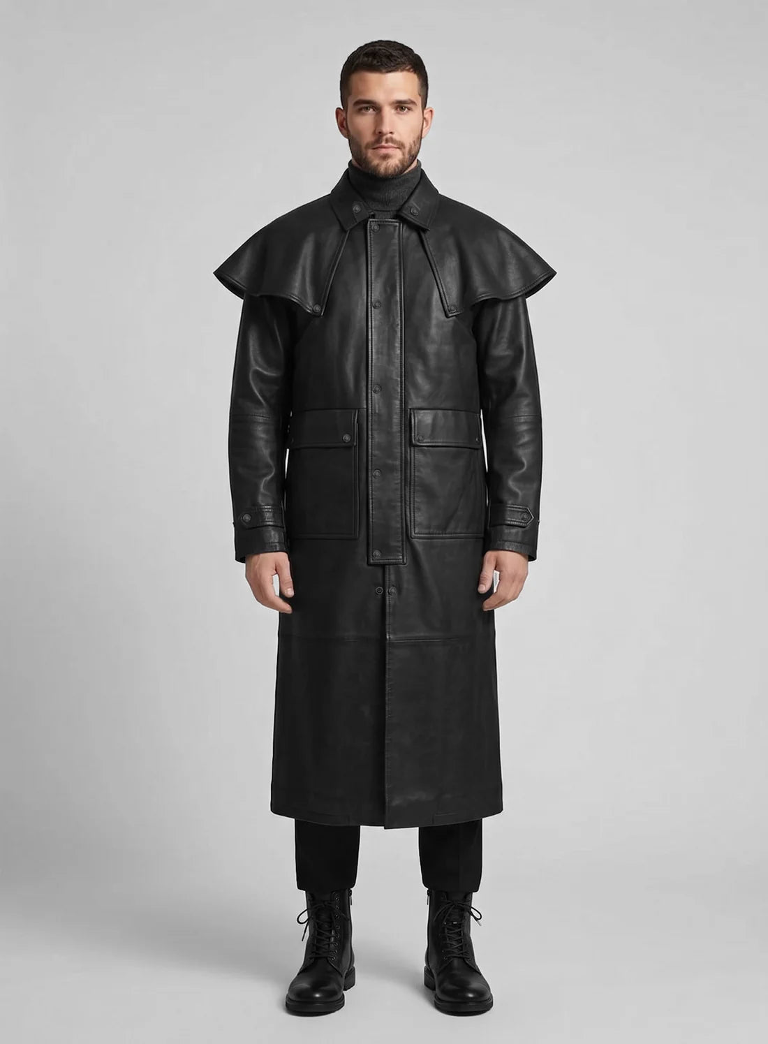 Ravenscourt Caped Leather Duster