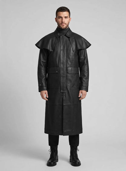 Ravenscourt Caped Leather Duster