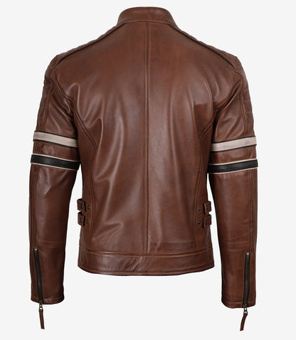 Donovan Racer Jacket with Stripes For Men