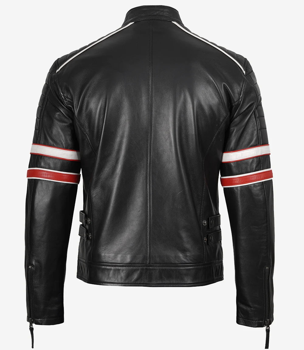 Donovan Racer Jacket with Stripes For Men