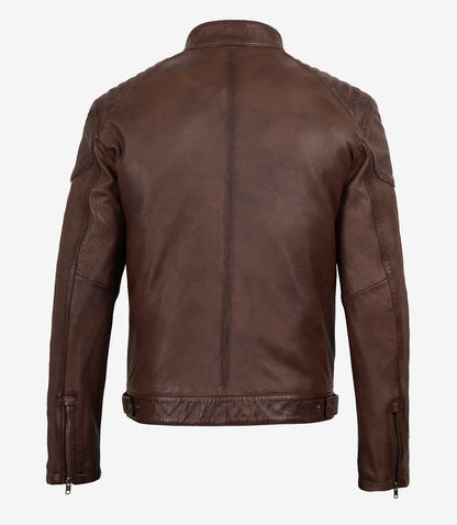 Ridgeway Cognac Waxed Cafe Racer Jacket