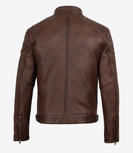 Ridgeway Cognac Waxed Cafe Racer Jacket