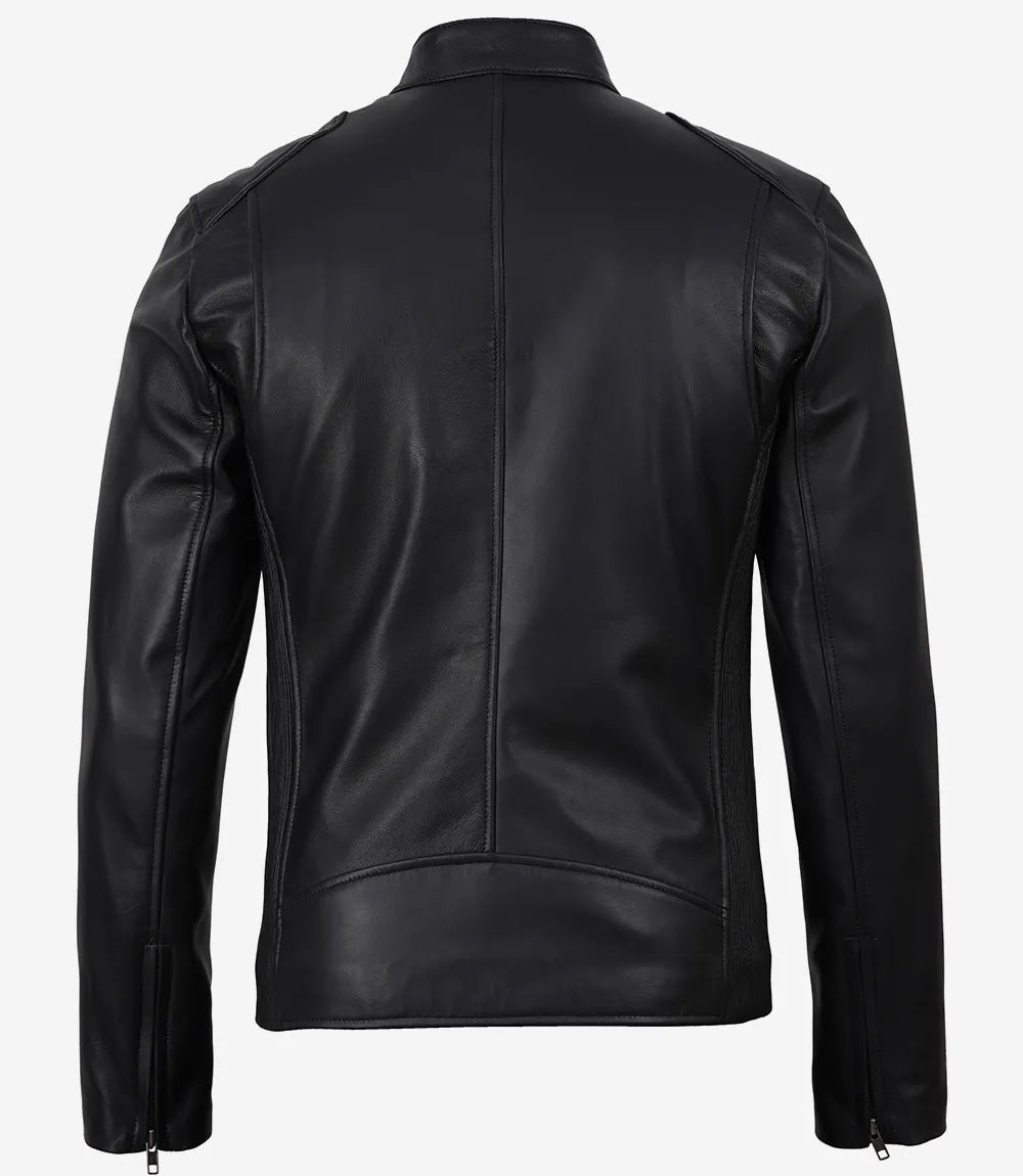 Brennick Flex Leather Cafe Racer Jacket