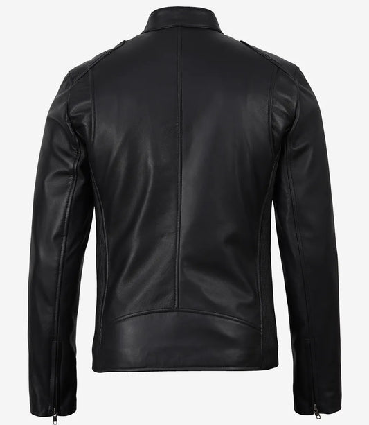 Brennick Flex Leather Cafe Racer Jacket