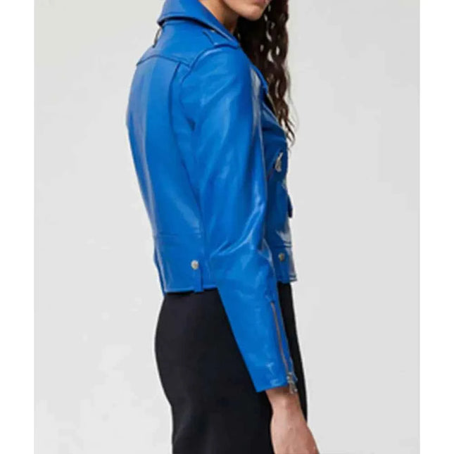 Riverdale S06 Erinn Westbrook Blue Biker Jacket