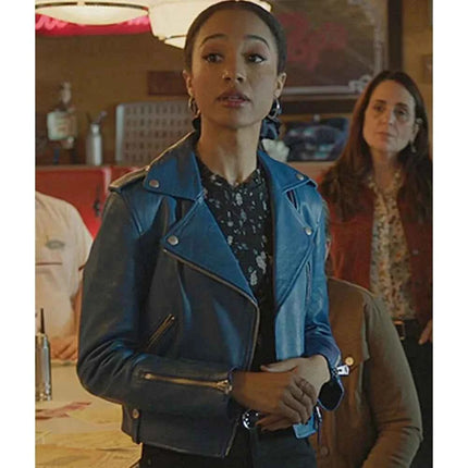 Riverdale S06 Erinn Westbrook Blue Biker Jacket