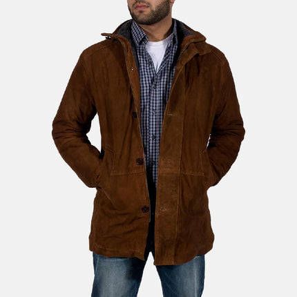 Men Sheriff Brown Suede Jacket - Top Celeb Style