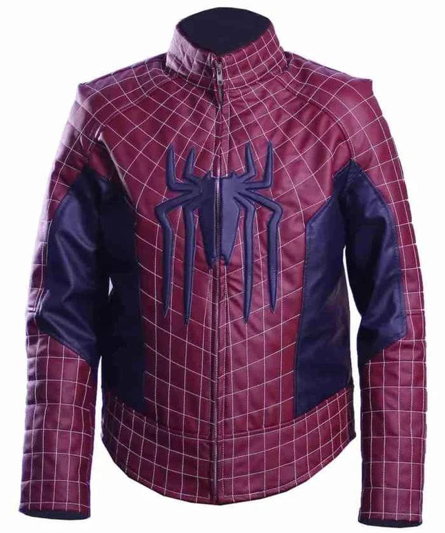 Spiderman No Way Home Tom Holland Maroon Leather Jacket