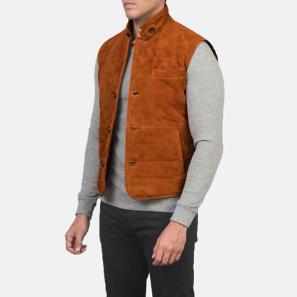 Men Tony Brown Suede Vest
