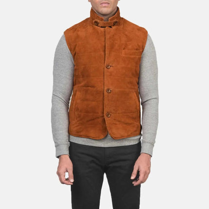 Men Tony Brown Suede Vest