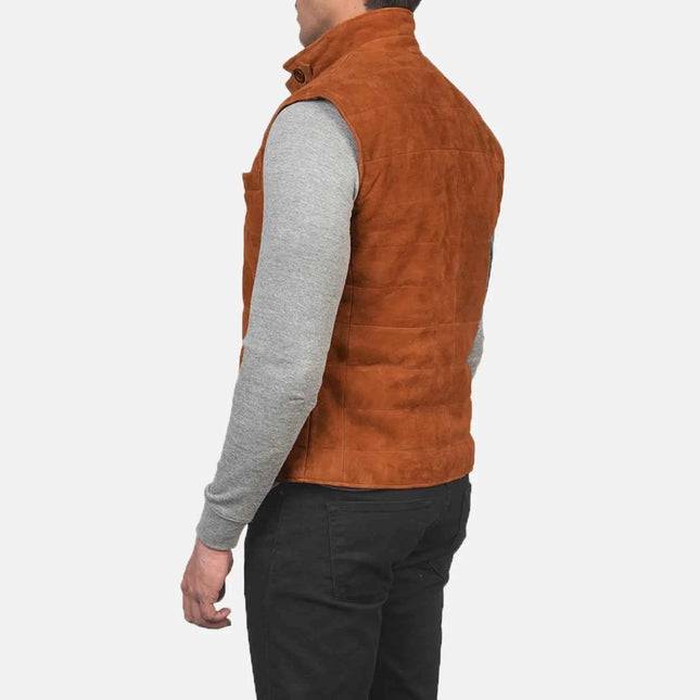 Men Tony Brown Suede Vest