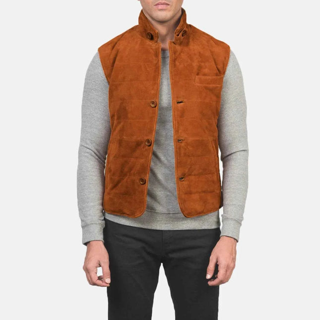 Men Tony Brown Suede Vest