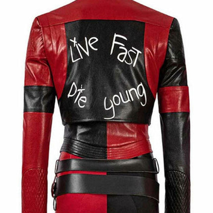 Suicide Squad Harley Quinn Red Biker Jacket