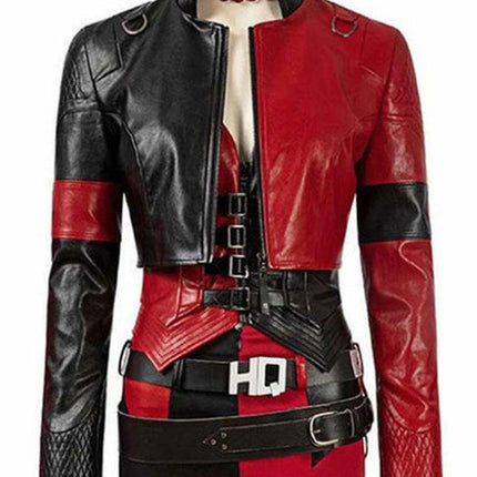 Suicide Squad Harley Quinn Red Biker Jacket