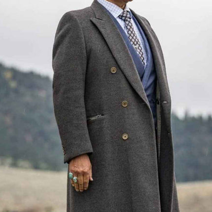 Yellowstone Thomas Rainwater Wool Grey Coat