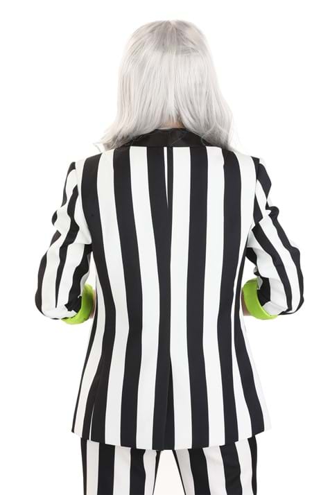 Women's White & Black Striped Blazer