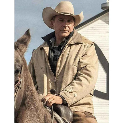 Yellowstone Kevin Costner Beige Cotton Jacket