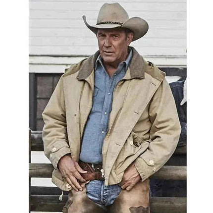 Yellowstone Kevin Costner Beige Cotton Jacket