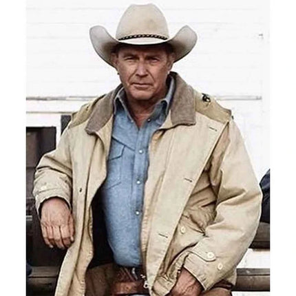 Yellowstone Kevin Costner Beige Cotton Jacket
