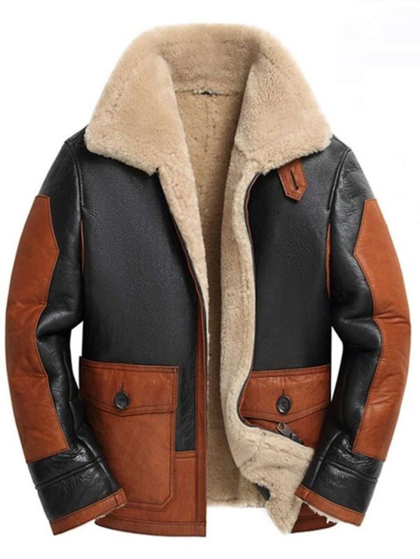 mens genuine sheepskin leather jacket
